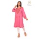 Pink Floral Neck Embroidery Beautiful Cotton Women's Kurti