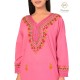 Pink Floral Neck Embroidery Beautiful Cotton Women's Kurti