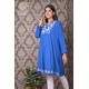 Stylish Neck Embroidery Beautiful Casual Cotton Blue Kurti