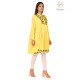 Beautiful Simply Neck Embroidery Yellow Cotton Women's Kurti