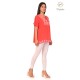 Floral Embroidery Neck Simply Beautiful Women's Red Short Kurti