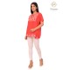 Floral Embroidery Neck Simply Beautiful Women's Red Short Kurti