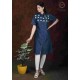 Denim Half Sleeve Floral Print Neck Blue Women's Kurti