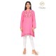 Floral Designer Neck Beautiful Casual Cotton Women's Pink Kurti