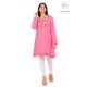 Floral Designer Neck Beautiful Casual Cotton Women's Pink Kurti