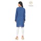 Floral Neck Embroidery Beautiful Casual Cotton Blue Short Kurti