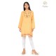 Amazing Floral Designer Neck Beautiful Casual Cotton Women's Yellow Kurti