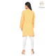 Amazing Floral Designer Neck Beautiful Casual Cotton Women's Yellow Kurti