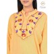 Amazing Floral Designer Neck Beautiful Casual Cotton Women's Yellow Kurti