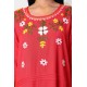 Pretty Red Floral Designer Neck Beautiful Cotton Women's Kurti