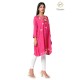 Pretty Pink Floral Neck Embroidery Beautiful Cotton Women's Kurti