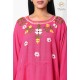 Pretty Pink Floral Neck Embroidery Beautiful Cotton Women's Kurti