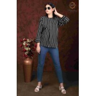 Comfy Stylish Polyester Round Neck Women's Black Shirt