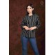 Comfy Stylish Polyester Round Neck Women's Black Shirt