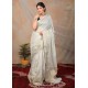 Traditional Pretty Beautiful Royal Cream Silk Women's Saree 