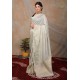 Traditional Pretty Beautiful Royal Cream Silk Women's Saree 