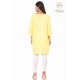 Beautiful Classy Floral Neck Embroidery cotton yellow short kurti